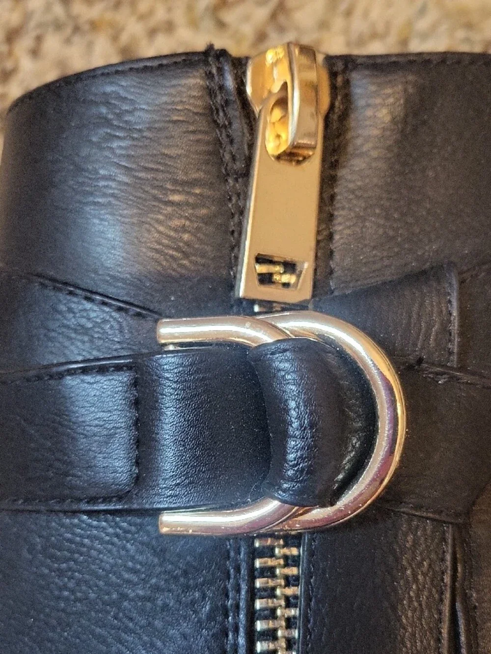 Apt. 9 Black Ankle Booties with Gold Buckle Detail
